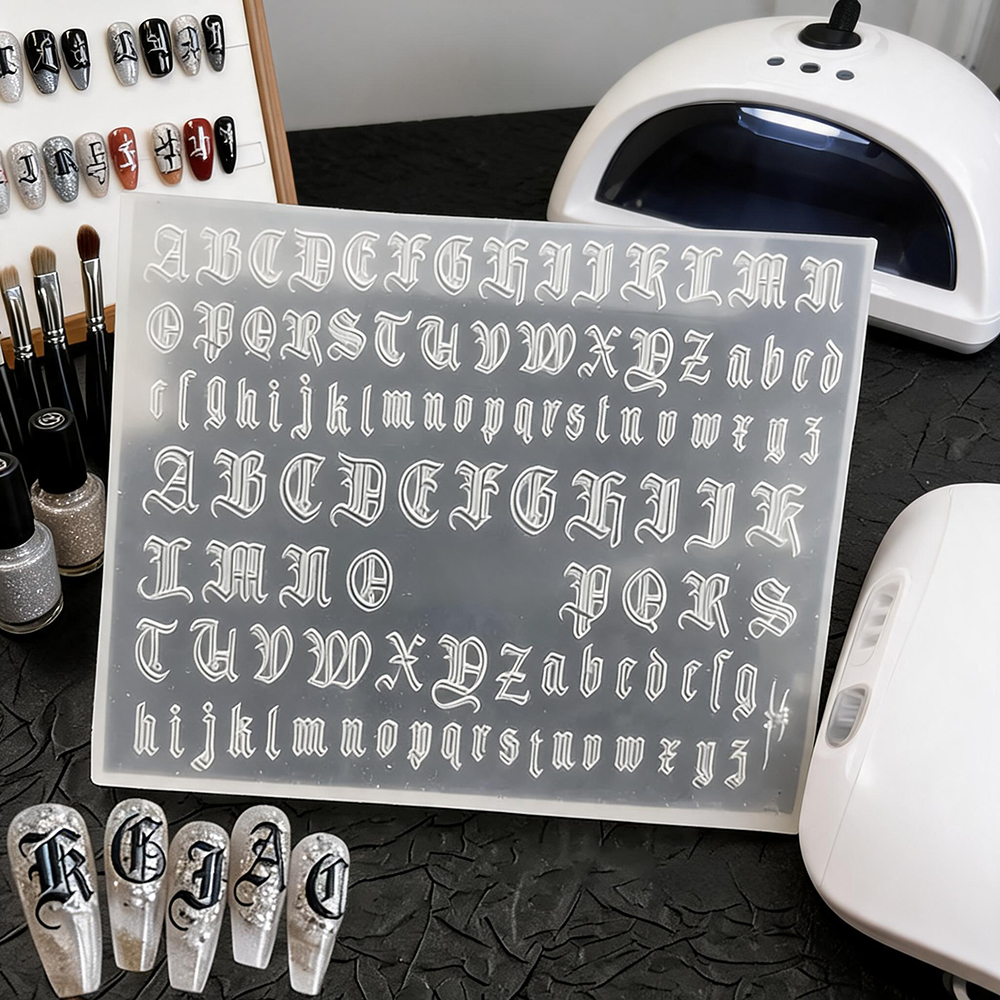 Nail Art Vintage - Vintage Alphabet Nail Art Mold 3D