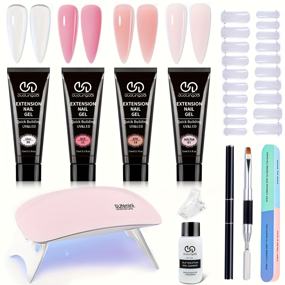 Polygel Nail Kit - Poly for Nail Gel Kit, 4pcs