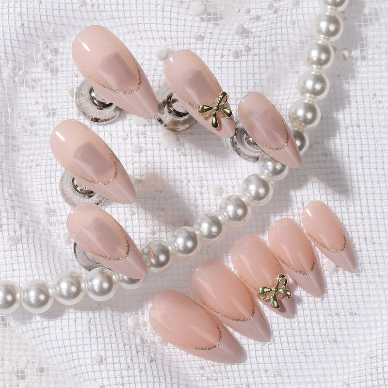 24pcs Gold bow Nail Art Wearab - Nail Art France incelemesi ve fiyatı