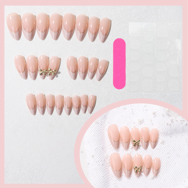 24pcs Gold bow Nail Art Wearab - Nail Art France incelemesi ve fiyatı
