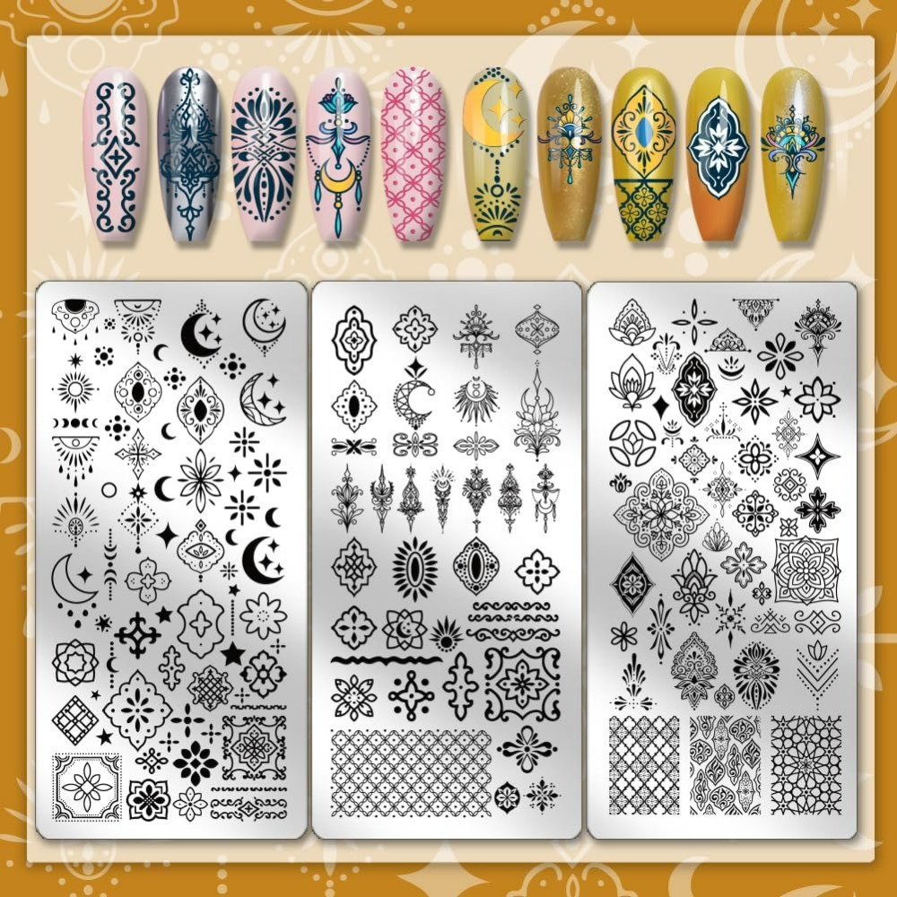 3pcs Vintage Totem Nail Stampi - Nail Art Vintage incelemesi ve fiyatı