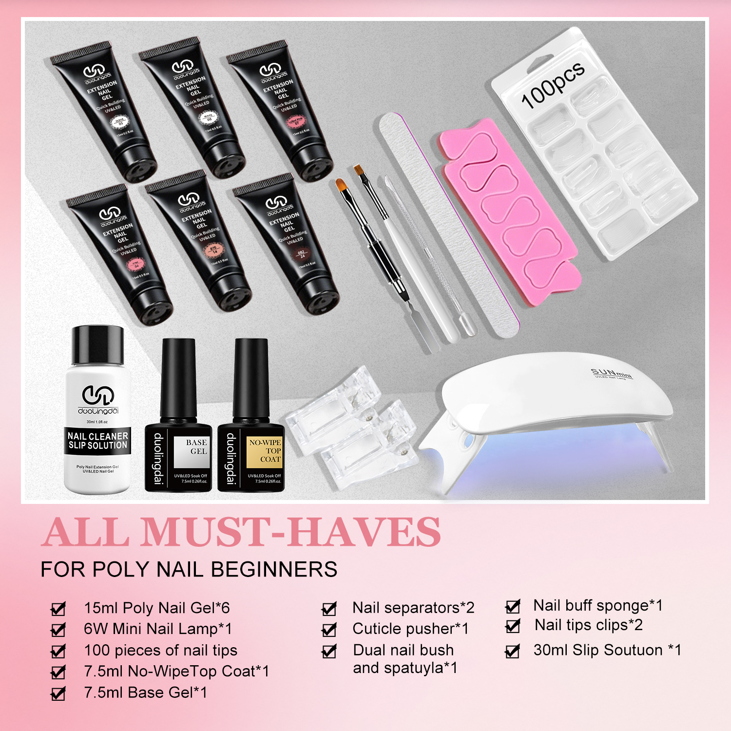 DOULINGDAI Poly Nail Gel Kit:  - Polygel Nail Kit incelemesi ve fiyatı