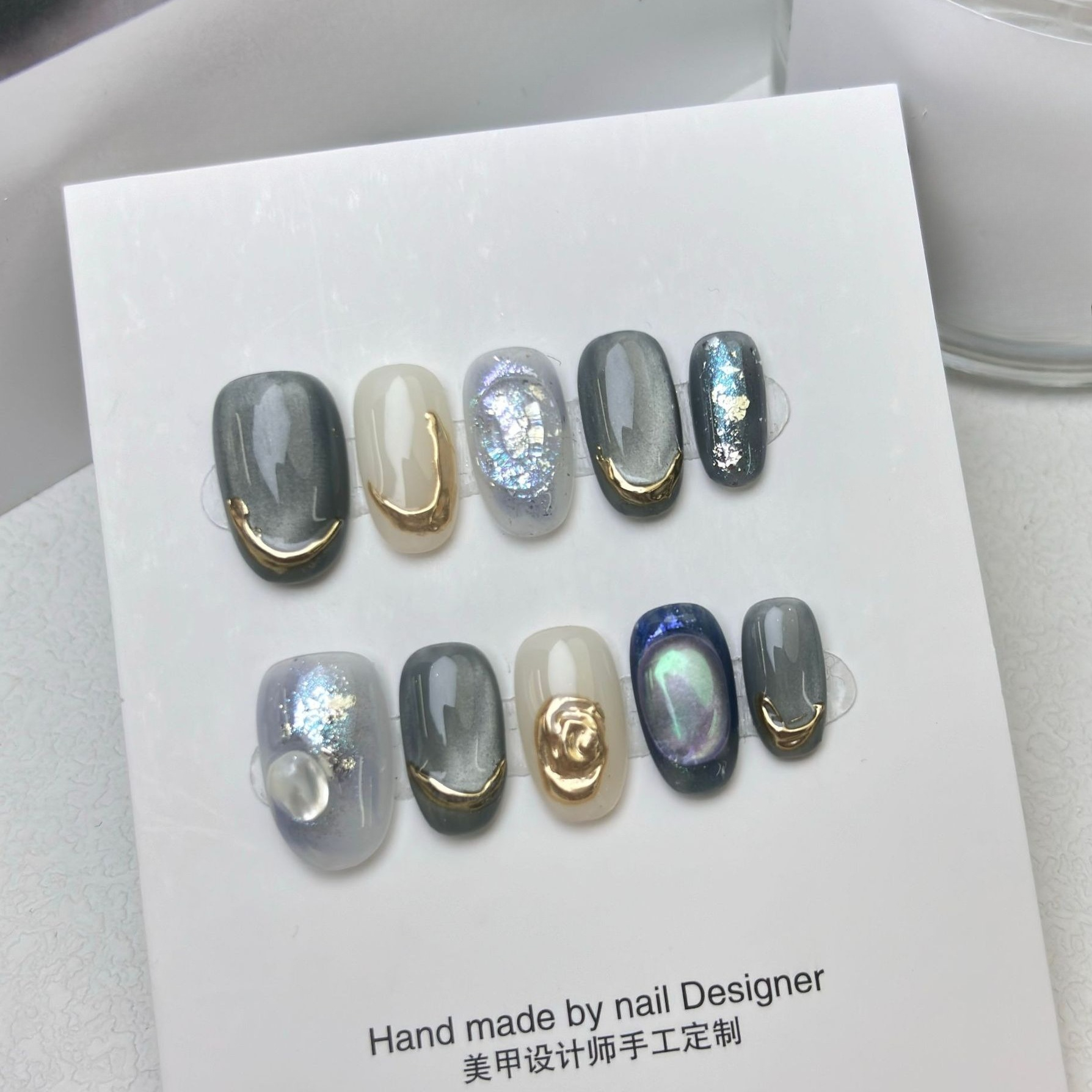 10Pcs Gradient Amber False Nai - Nail Art Vintage incelemesi ve fiyatı