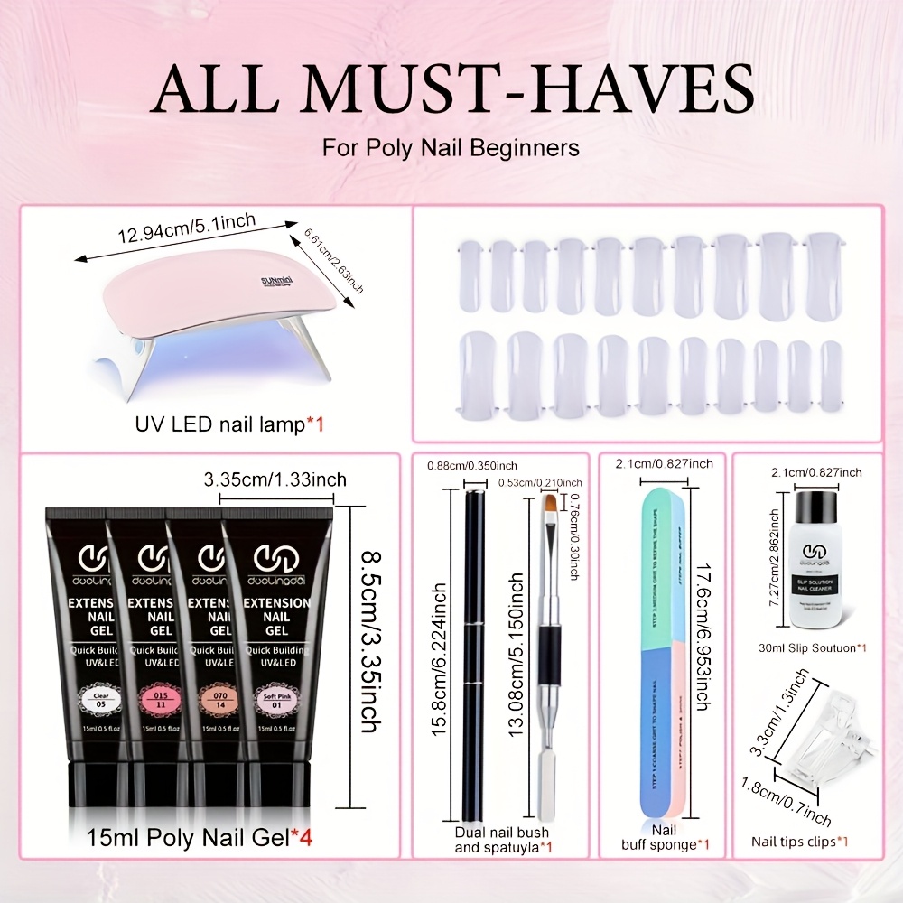 Poly for Nail Gel Kit, 4pcs Cl - Polygel Nail Kit incelemesi ve fiyatı